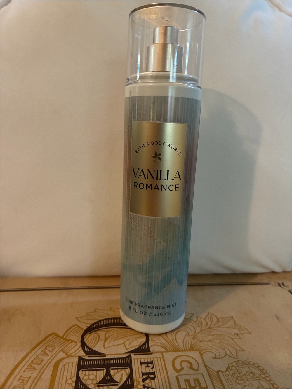 Bath & Body Works Vanilla Romance Fine Fragrance Mist - Cream/Gold/Blue